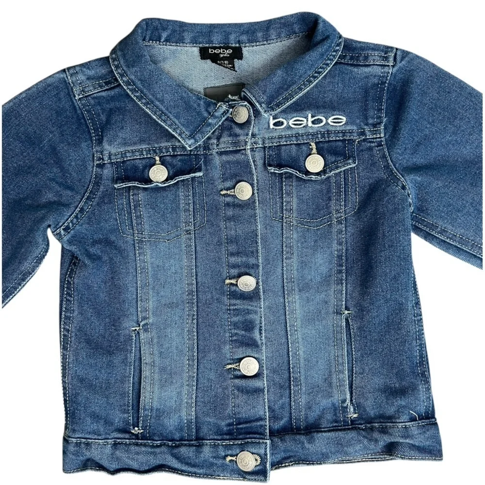 Bebe Blue Jean Jacket Classic Denim Style - S (7/8)